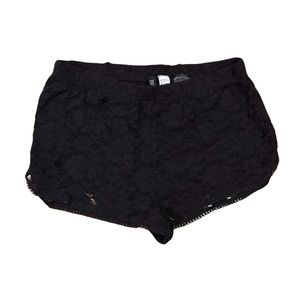 Divided Black Lace Micro Shorts
